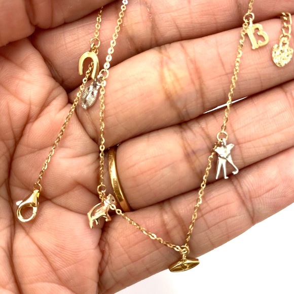 14kt Gold Lucky Charm Evil Eye Anklet